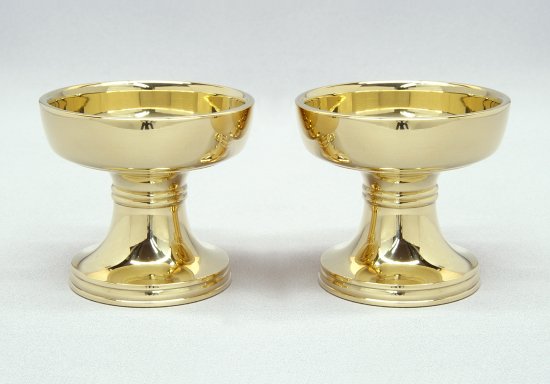 密教法具 六器 極上品 中サイズ 口径6.8cm 真鍮製 ミガキ仕上げ : 京