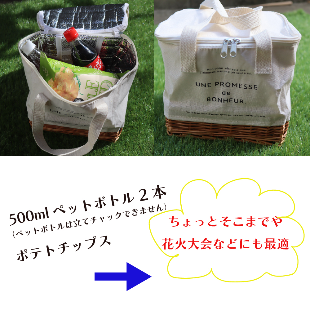 保冷 エコバッグM 保冷バッグ ピクニック かごバッグ 公園 マチ 保冷 エコバッグM 保冷バッグ ピクニック かごバッグ 公園 マチ