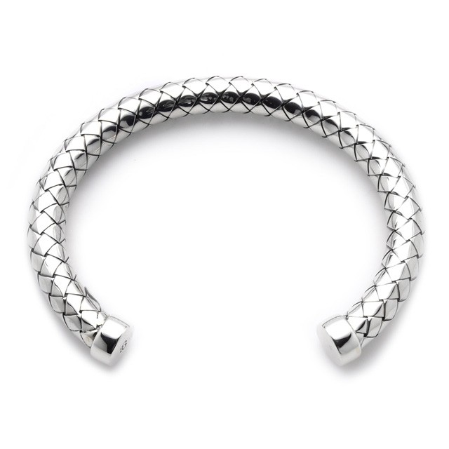 ボッテガヴェネタ BOTTEGA VENETA ブレスレット 145667 V9690 8106 イントレチャート シルバー バングル アクセサリー Sサイズ SILVER シルバー