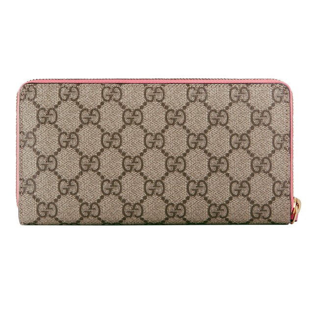 グッチ GUCCI ラウンドファスナー式長財布 ベージュ＋ピンク 財布