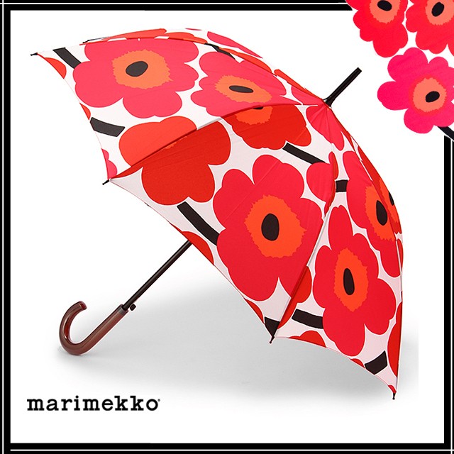 マリメッコ 傘 marimekko 長傘 ウニッコ ワンタッチ スティック傘 アンブレラ 038660 001