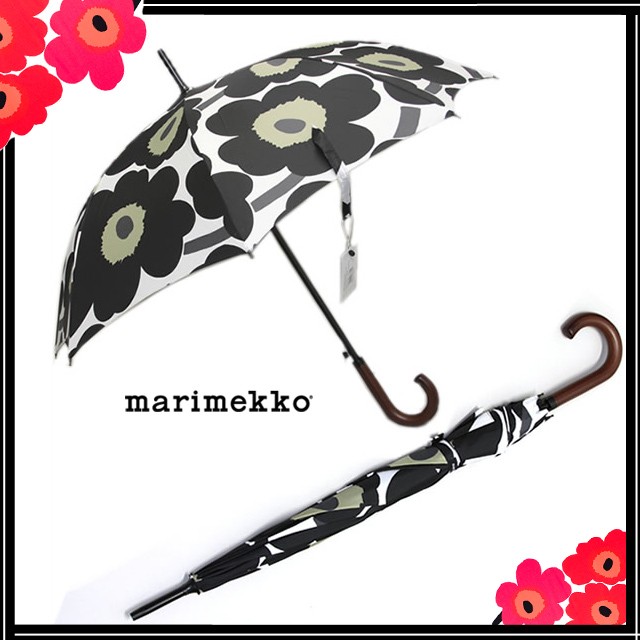 マリメッコ 傘 marimekko 長傘 ウニッコ ワンタッチ スティック傘 アンブレラ 038660 030