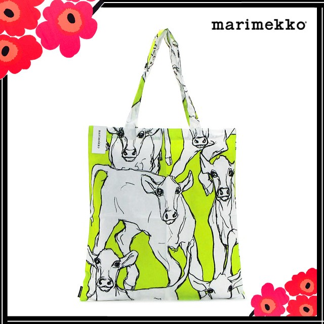 マリメッコ トートバッグ marimekko エコバッグ 折りたたみ トート レディース バッグ ILTAVILLI イルタヴィッリ 牛柄 アニマル柄  063603 610