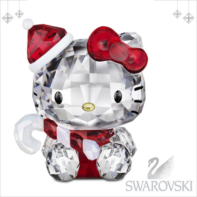 スワロフスキー キティ 置物 SWAROVSKI Hello Kitty Santa ハローキティ サンタクロース クリスタルフィギュア ライトシャム  1142935