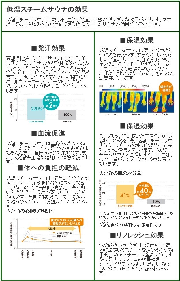 スチームサウナ説明、スチームサウナとは、低温スチームサウナ、アレルギー抵抗、アレルギーを治す、呼吸