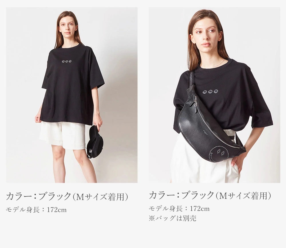 tシャツ レディース 半袖 綿 トップス おしゃれ スマイル ビッグシルエット 大人 人気 ブランド サロンドアルファード 1782 SALON DE ALFURD TOKYO tシャツ レディース 半袖 綿 トップス