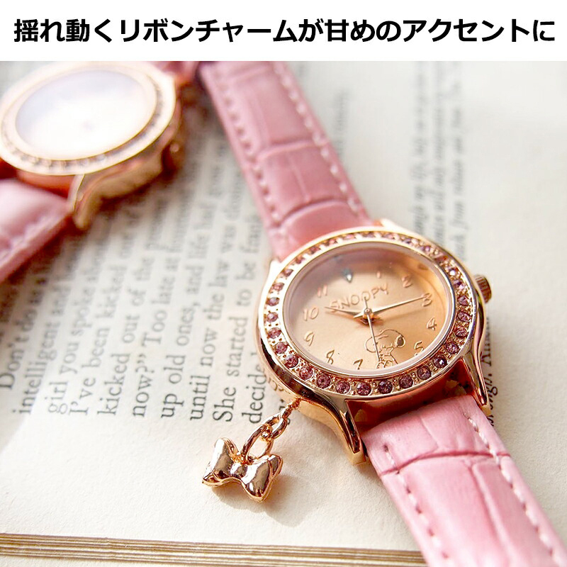 腕時計 レディース 天然ダイヤモンド スヌーピー グッズ ブランド 本革 