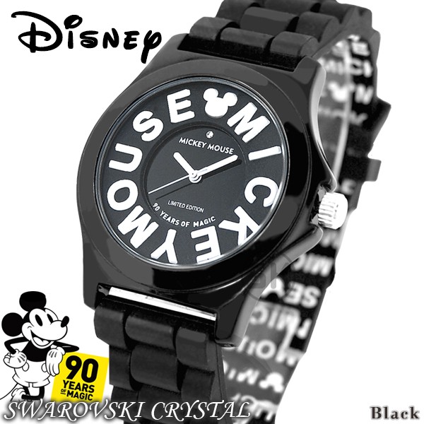 父の日ギフトセット 包装紙付き ミッキーマウス 腕時計 ミッキー メンズ レディース ディズニー グッズ 90周年 ユニセックス スワロフスキー ブランド 時計｜salon-de-kobe｜03