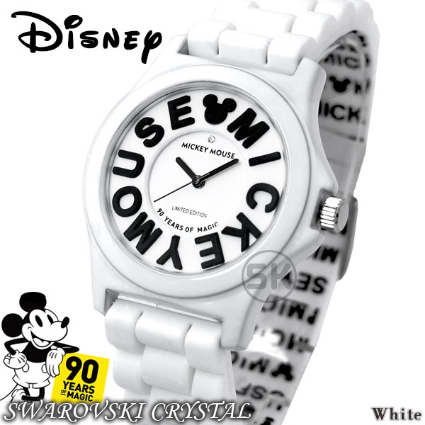 ミッキーマウス 腕時計 ミッキー メンズ レディース ディズニー グッズ 90周年 ユニセックス スワロフスキー ブランド 時計｜salon-de-kobe｜02