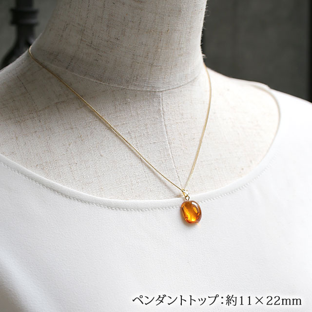 ネックレス ペンダント レディース シルバー925 天然石 琥珀 40代 50代