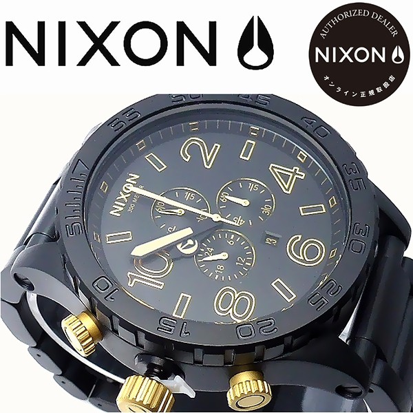 ＮＩＸＯＮ ニクソン 腕時計 メンズ レディース ５１−３０ ＣＨＲＯＮＯ クロノ ＭＡＴＴＥ ＢＬＡＣＫ ＧＯＬＤ ＮＡ０８３１０４１ 正規保証付