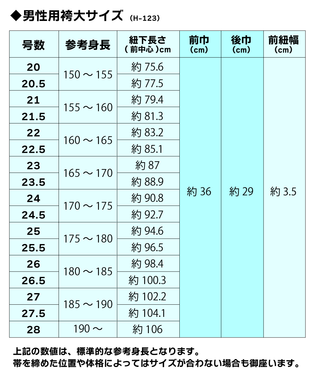 男袴サイズ