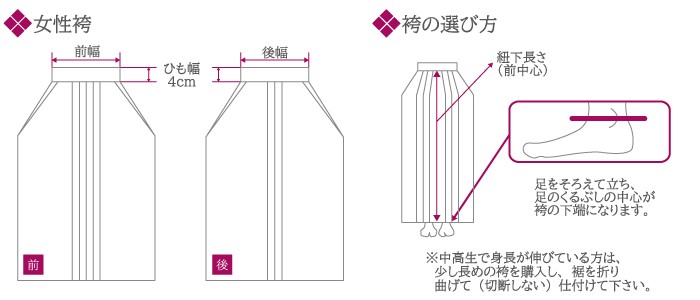 女袴サイズ測り方