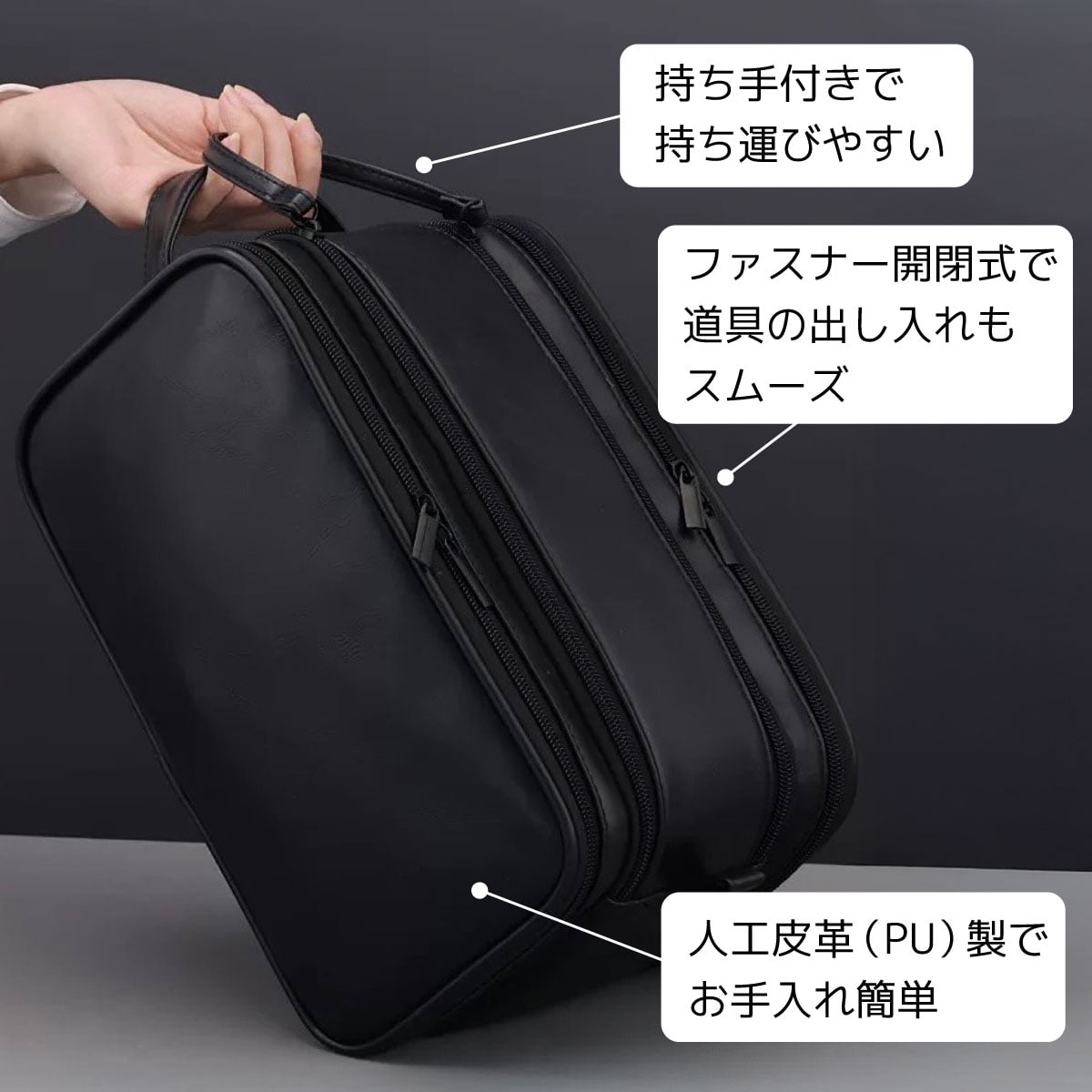ゆがけ入れ 両サイド収納 全3色 カケ入れ 人工皮革製 収納 持ち運び 保護 弓具 弓道【J-211】 | ブランド登録なし | 05