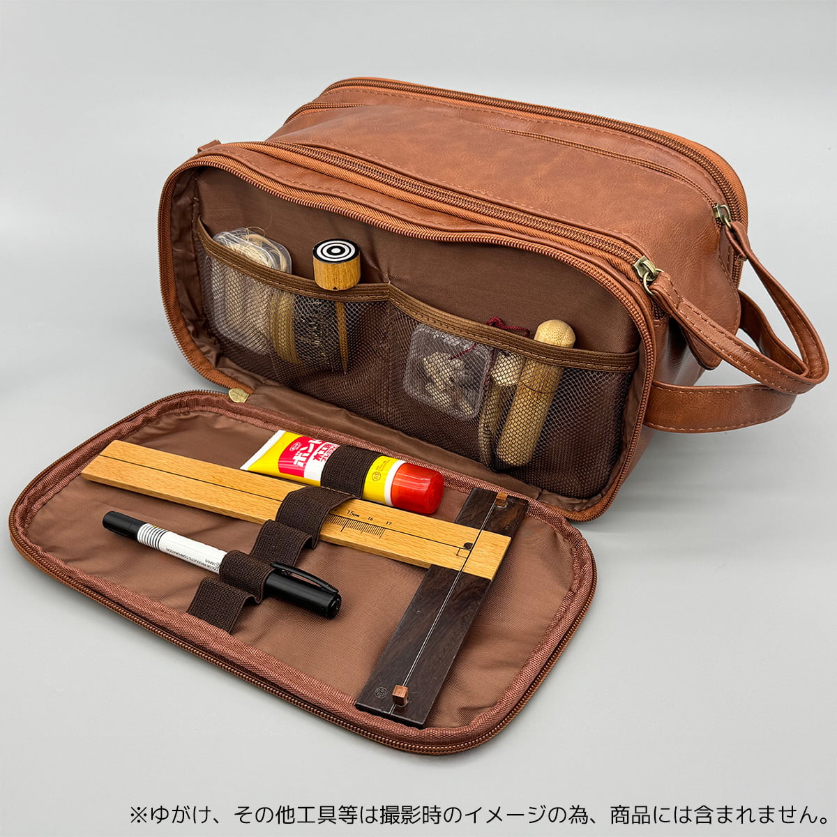 ゆがけ入れ 両サイド収納 全3色 カケ入れ 人工皮革製 収納 持ち運び 保護 弓具 弓道【J-211】 | ブランド登録なし | 08