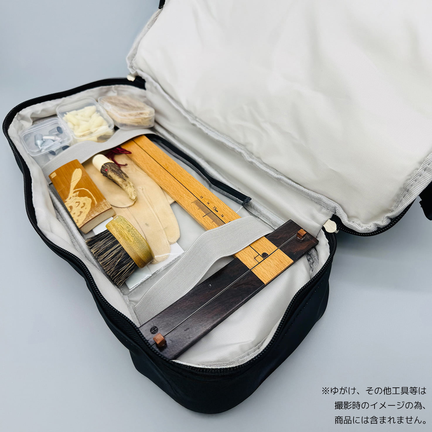 ゆがけ入れ 底部収納 全5色 カケ入れ 人工皮革製 収納 持ち運び 保護 弓具 弓道【J-212】 | ブランド登録なし | 11