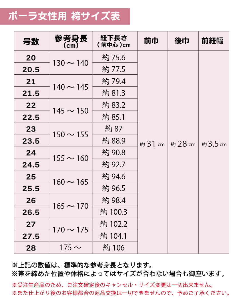 女袴サイズ