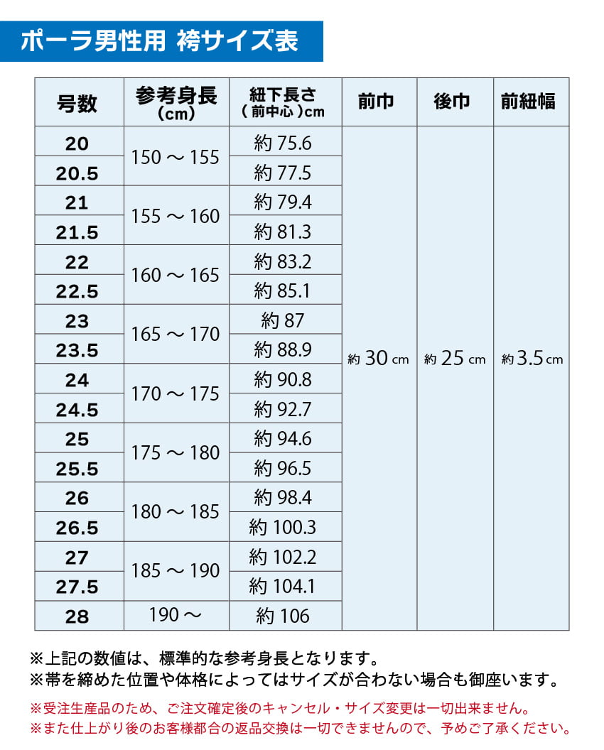 男袴サイズ