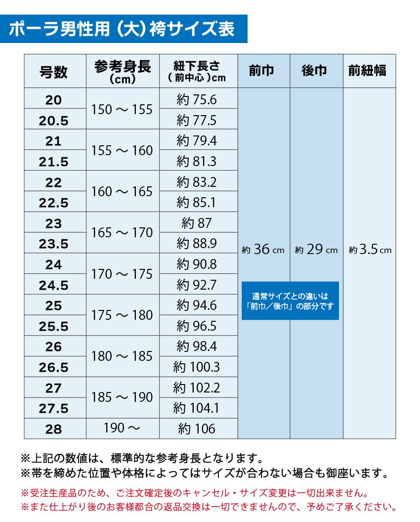 男袴サイズ