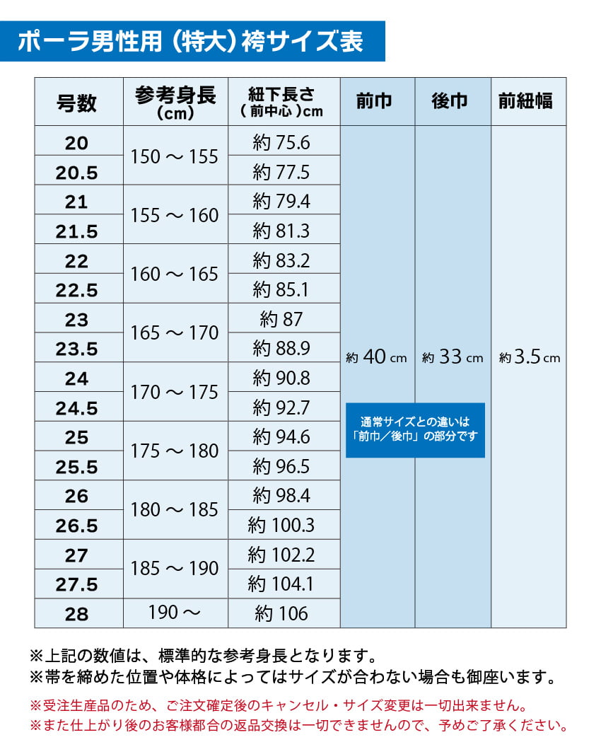 男袴サイズ