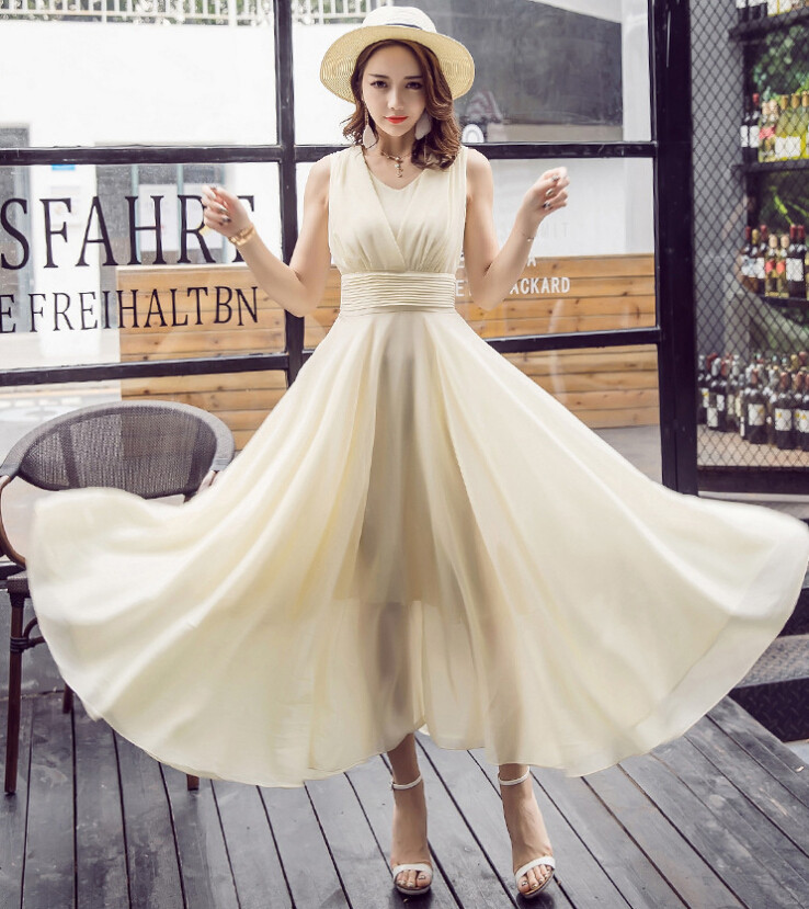 マキシワンピース シフォンワンピース ドレス マキシ丈ワンピース 通勤 結婚式 白 ホワイト 春 ロング マキシワンピ ワンピース レディース Ops036 Sami 通販 Yahoo ショッピング