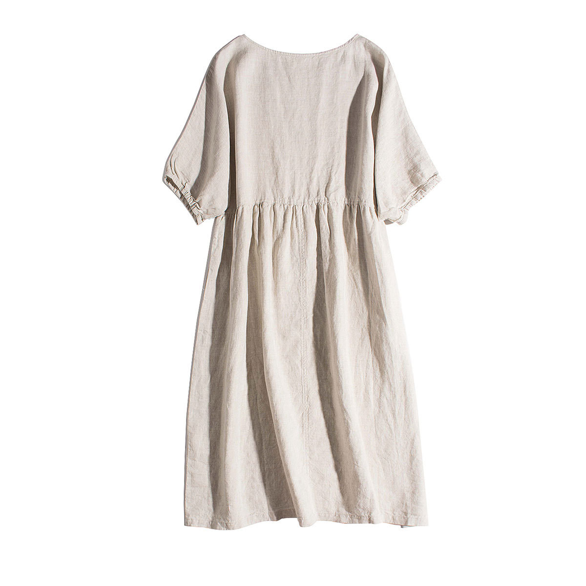 ワンピース 綿麻ワンピース 40代 50代 きれいめ 夏 膝丈 ラウンドネック フレア 通勤 韓国風 Ulncnoqmk2 ワンピース チュニック Valleymill Com