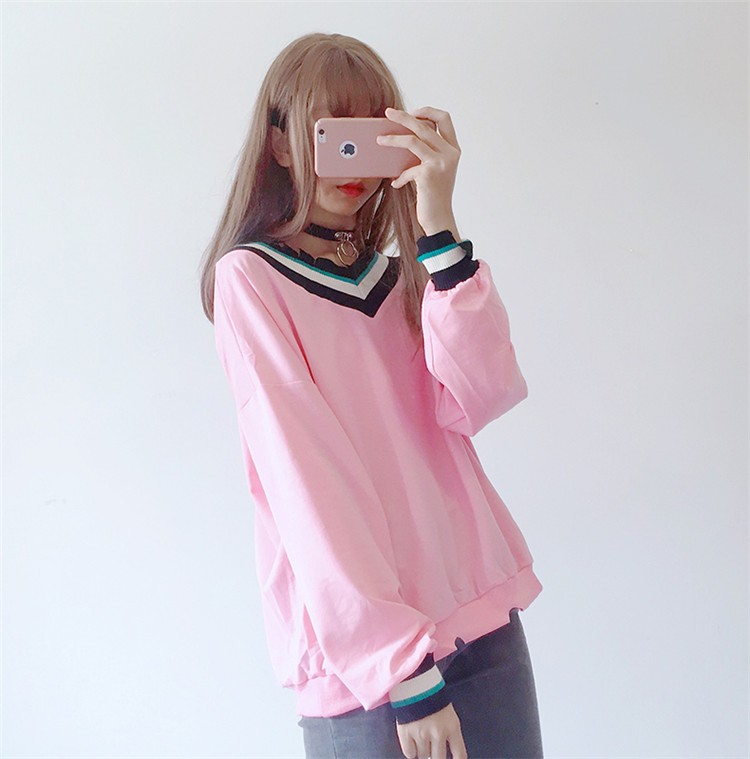 ｔシャツ レディース オシャレ Vネック 春秋ｔシャツ 長袖 Tシャツ 切り替え 韓国風 アウター コーデ 可愛い トップス Snpk167 Sami 通販 Yahoo ショッピング