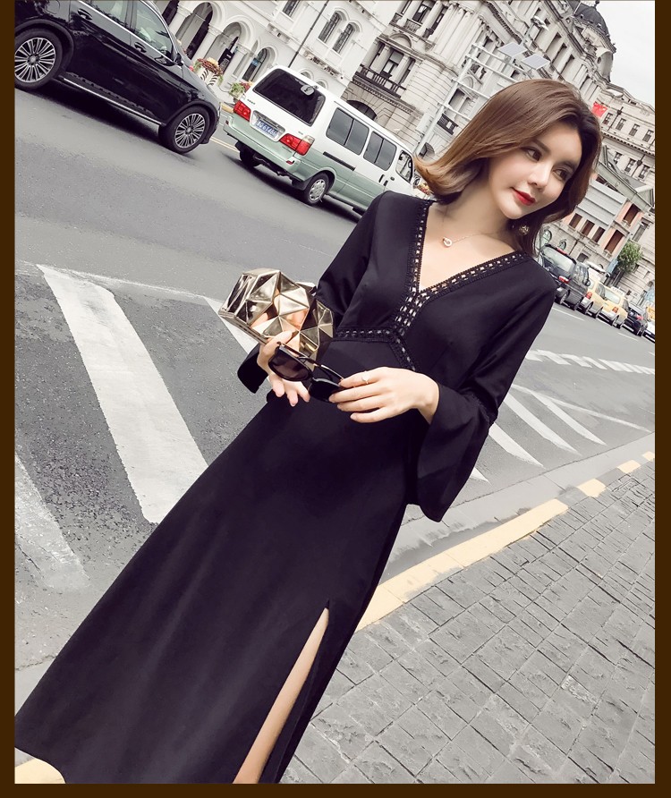 ワンピース レディース マキシワンピース マキシ丈 長袖 秋 新作 シフォンワンピ スリットワンピース V襟 上品 フェミニン S Xl Sop0115 Sami 通販 Yahoo ショッピング