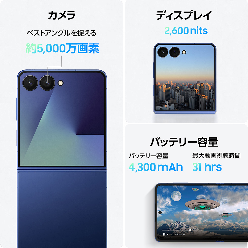 Galaxy Z 【Samsung公式】Samsung Flip7 256GB AI対応 SIMフリースマホ