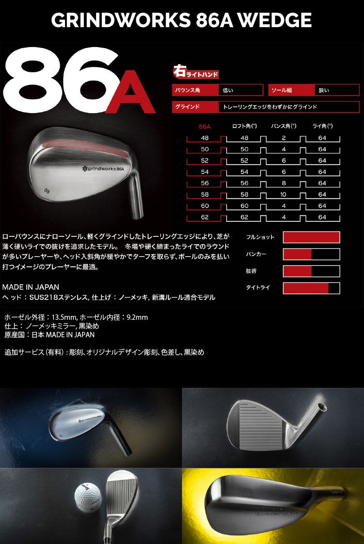 通販 激安 Grindworks WEDGE 86 (グラインドワークス) クラブ