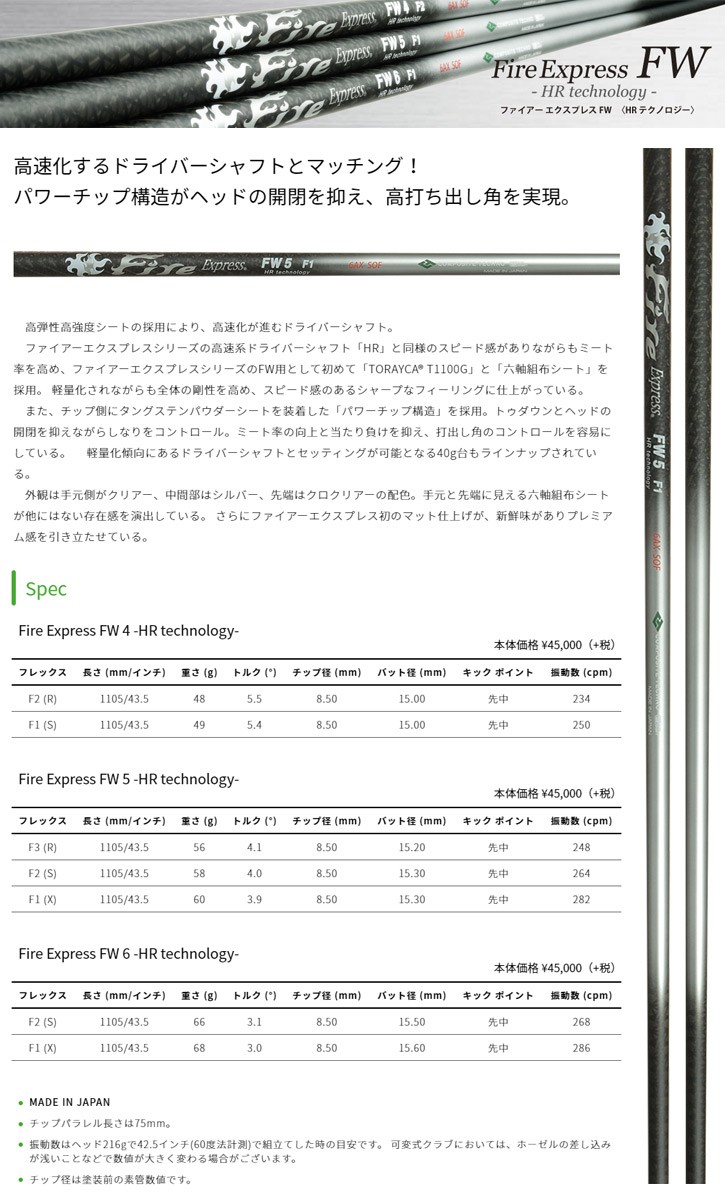 新入荷 RODDIO (ロッディオ) フェアウェイウッド IPブラック　Fire Express FW HR technologyシャフト 【J1340676440】(48379円)