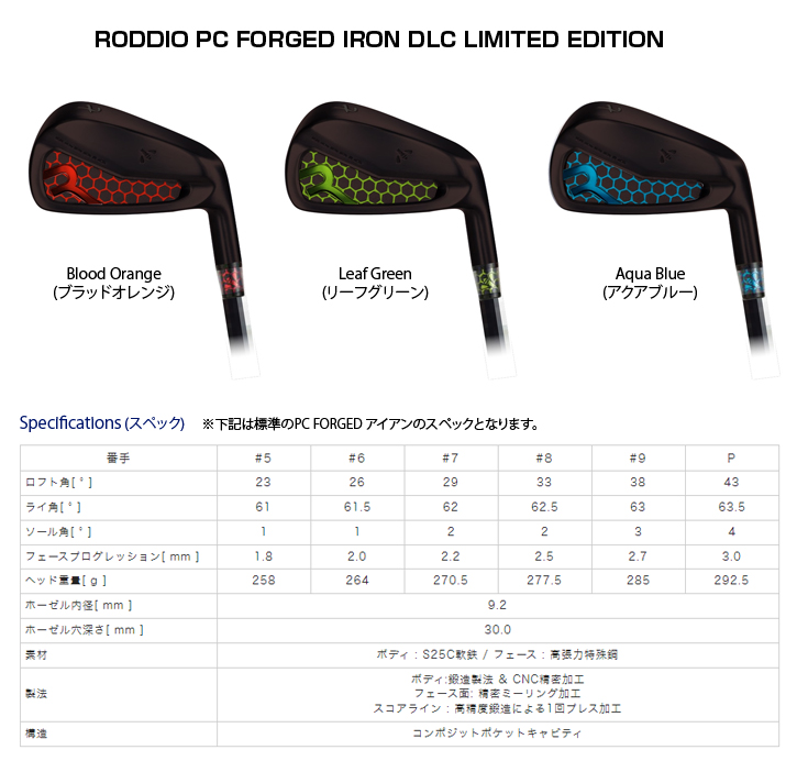 限定モデル】RODDIO PC FORGED IRON DLC LIMITED EDITION 5-Pw (6本