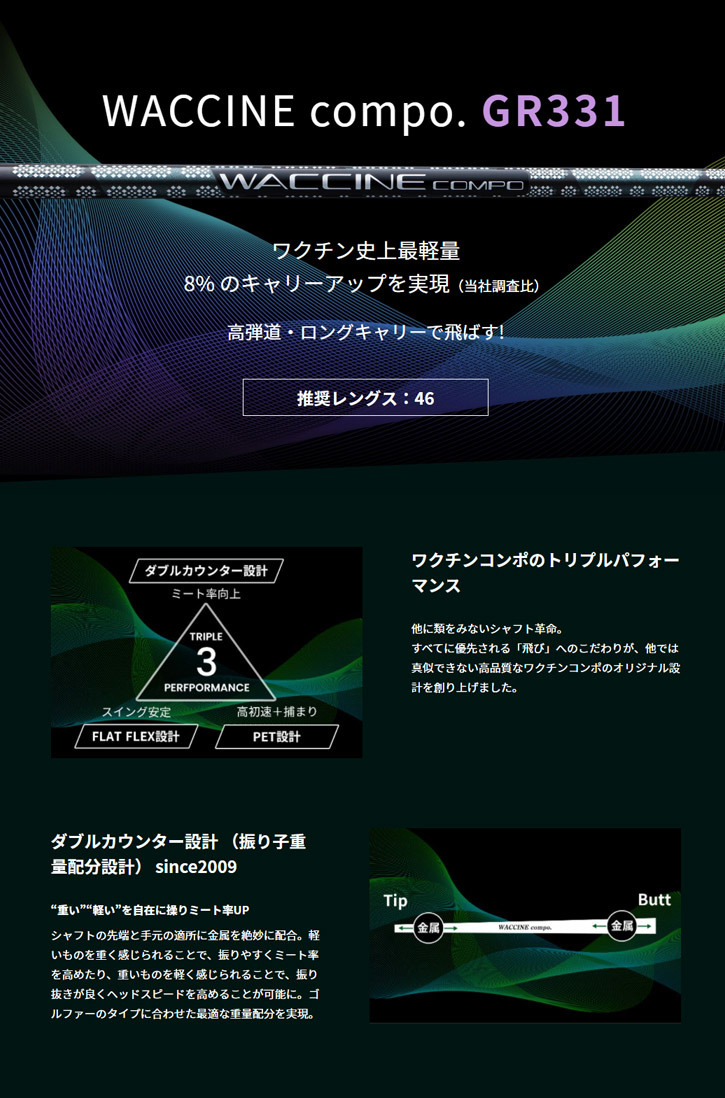 美品 BALDO (バルド) CORSA PERFORMANCE BC 458ドライバー　ワクチンコンポ GR331シャフト 【AAA2038706370】(73568円)
