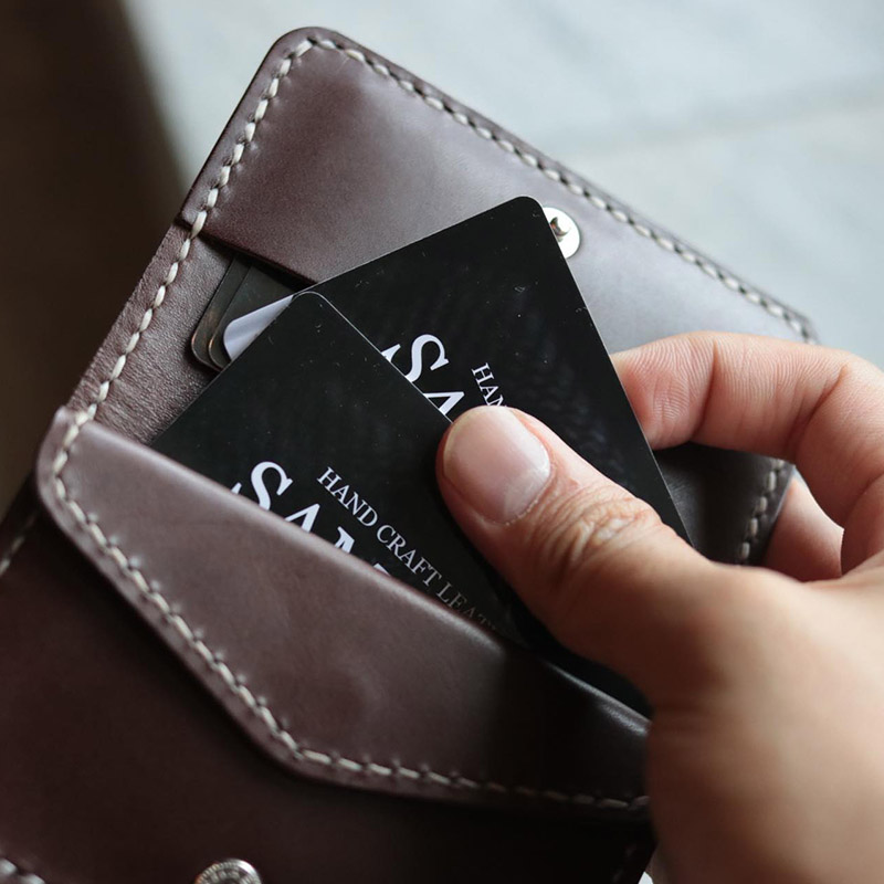 カードケース 小銭入れ付き B-15D クロムエクセルレザー : サムライ