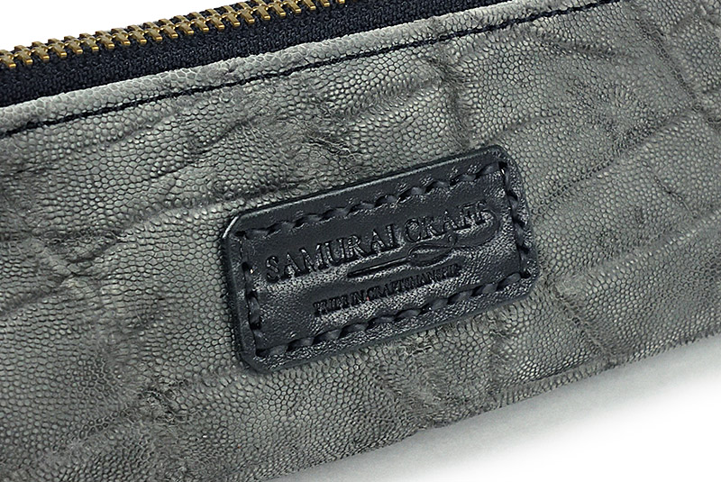 レザーペンケース　像革 ペンケース 筆入れ エレファントスキン 象革 : サムライクラフト