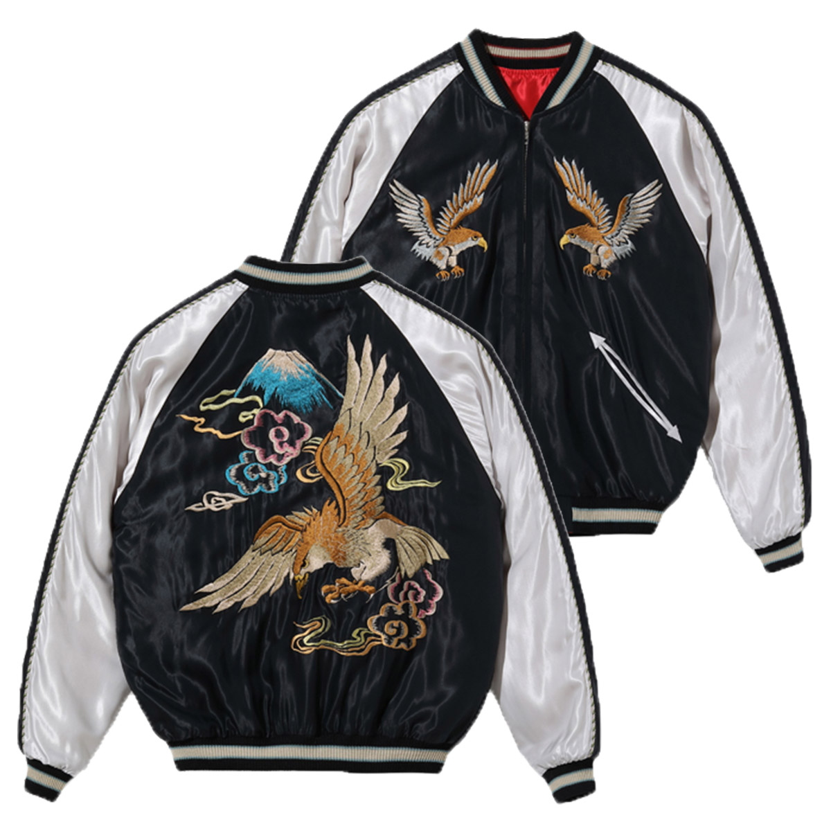 テーラー東洋 スーベニアジャケット スカジャン Lot No. TT15173-119 / Early 1950s Style Acetate Souvenir Jacket “EAGLE” × “BLACK DRAGON”｜samuraicraft｜02