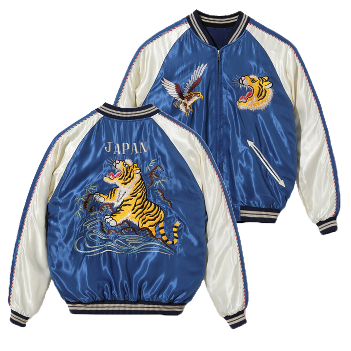 テーラー東洋 スーベニアジャケット スカジャン Lot No. TT15173-125 / Early 1950s Style Acetate  Souvenir Jacket “ROARING TIGER” × “EAGLE”