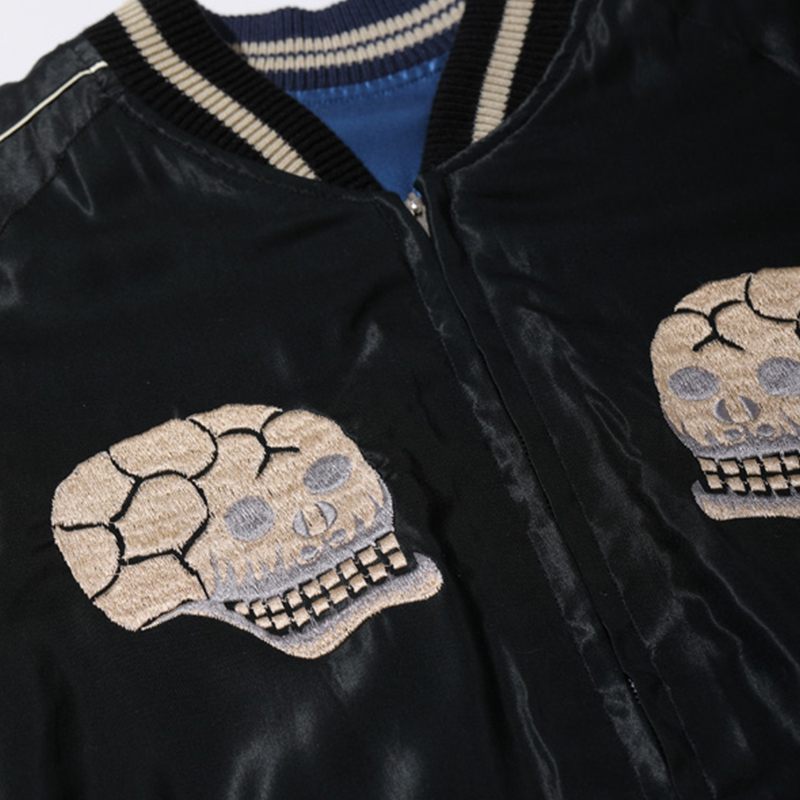 テーラー東洋 スカジャン Lot No. TT15282-125 / Mid 1950s Style Acetate Souvenir Jacket  “ROARING TIGER” × “SPIDERWEB, SNAKE AND SKULL”