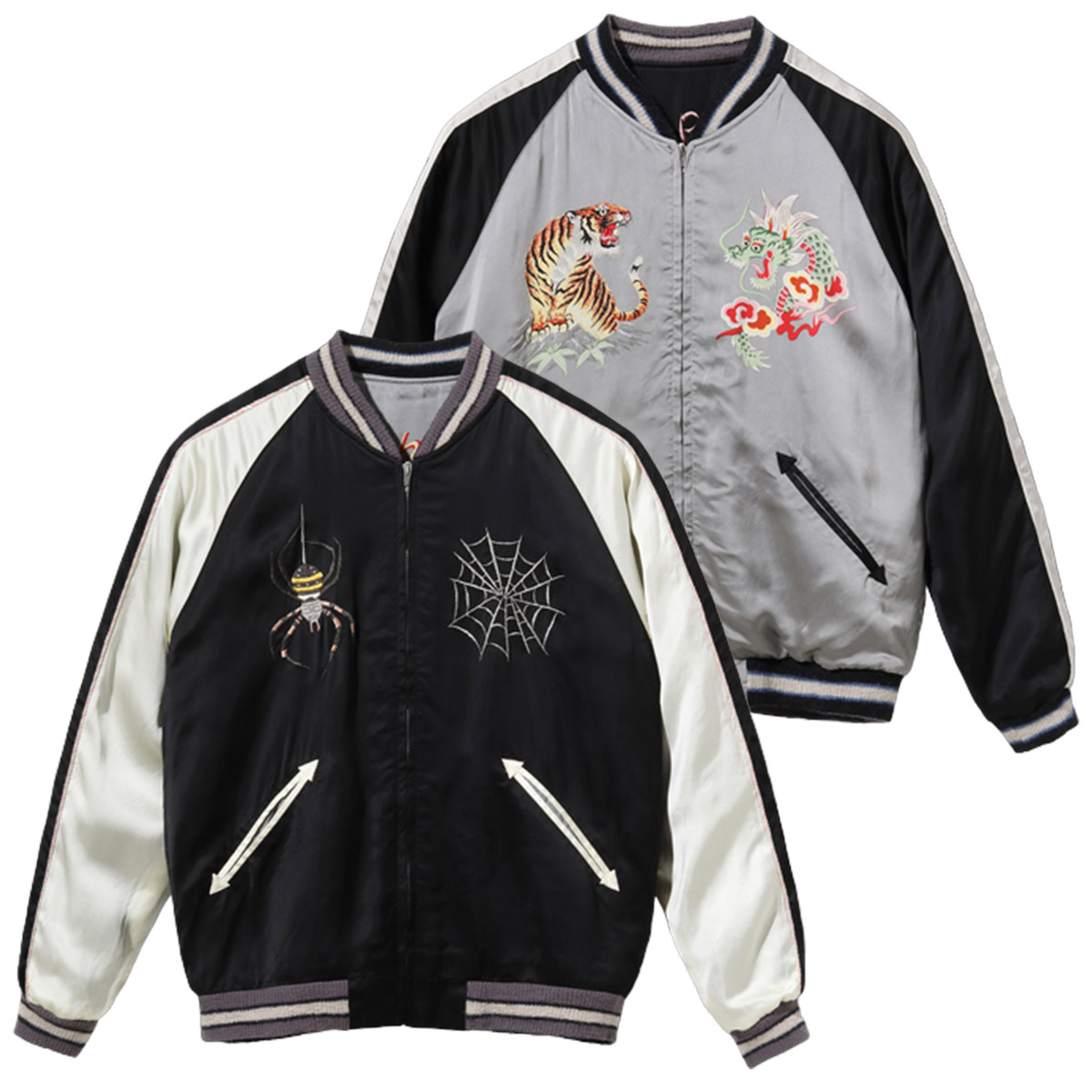 テーラー東洋 スカジャン Lot No. TT15289-119 / Early 1950s - Mid 1950s Style Acetate Souvenir Jacket “KOSHO & CO.” Special Edition “SPIDER”｜samuraicraft｜02