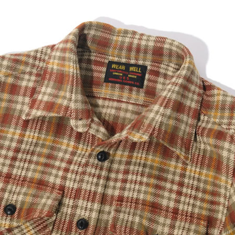 UES（ウエス） 502053 エクストラヘビーネルシャツ レッド : サムライ
