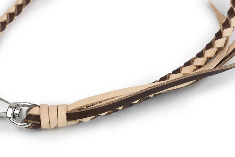 ウォレットチェーン 4本編み サドルレザー ダイヤ編み : サムライ