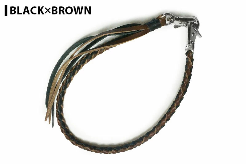 ウォレットチェーン 4本編み サドルレザー ダイヤ編み : サムライ