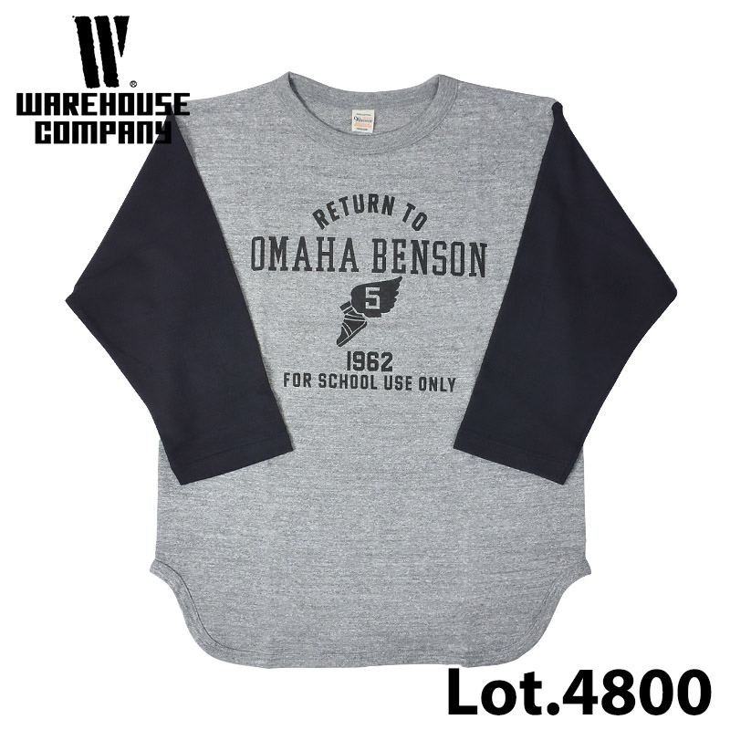 数々の賞を受賞 ウエアハウス Lot 4800 7分袖ベースボールT OMAHA BENSON stenterclip.com