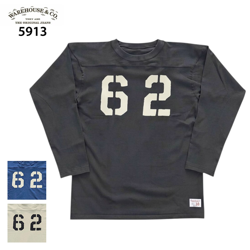 WAREHOUSE（ウエアハウス） Lot 5913 長袖フットボールT NO.62 2026SS