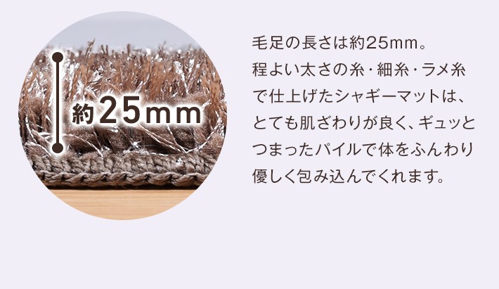 毛足の長さは約25mm