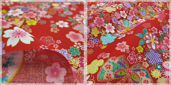 和柄生地 着物風 金彩斜め花模様 スケアー 和調 和柄 布 1m単位 : さん