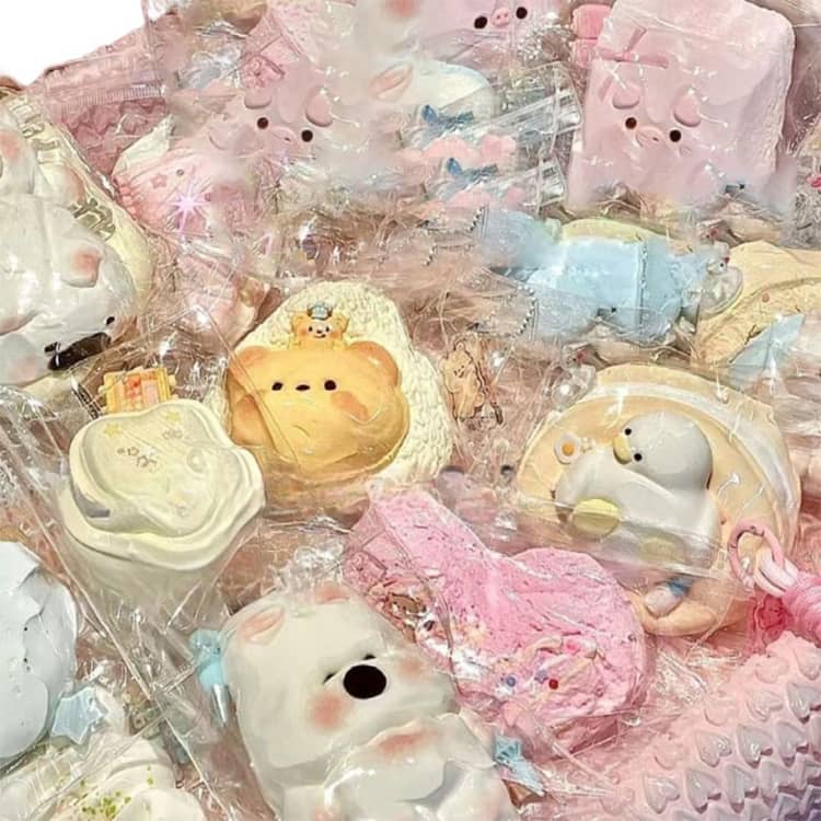 10-12個セット スクイーズ 福袋 肉球 ネコ ねこ ケーキ 食べ物 低反発