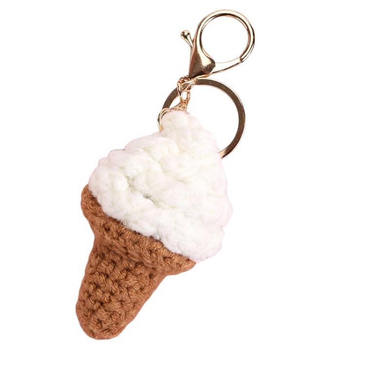 ソフトクリーム バッグチャーム ゴールドカラビナ付き キーホルダー