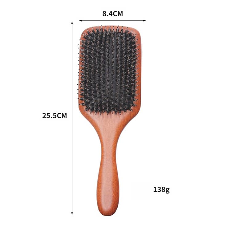 ヘアブラシ 豚毛×天然木 高級パドルブラシ 頭皮ケア 頭皮マッサージ