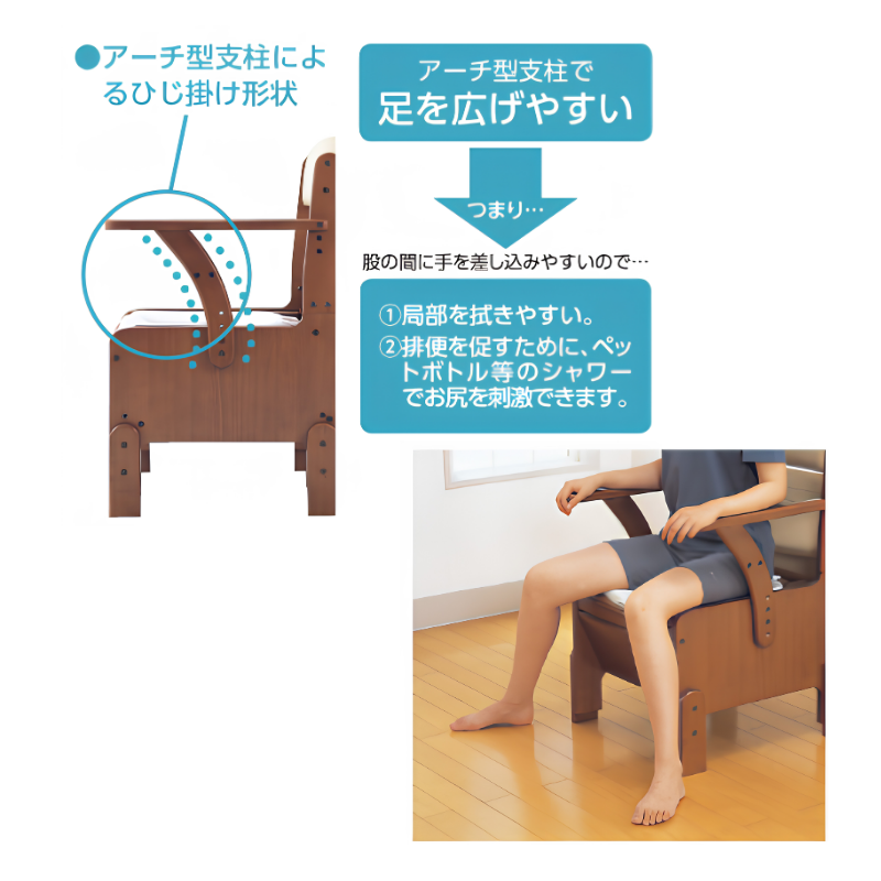 アロン化成 家具調トイレ コンパクト 標準便座タイプ 木製 ポータブル